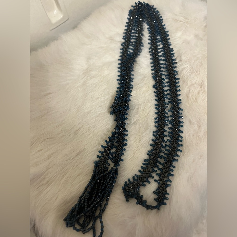 Antique 1920s/1930s Metallic Glass Flappers Necklace